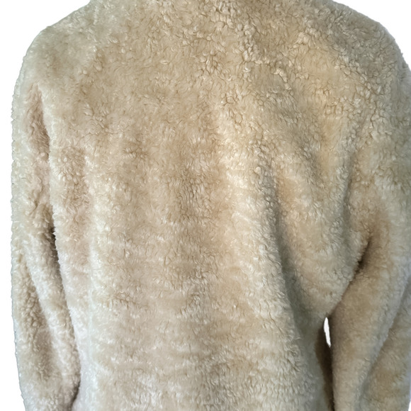 Pendleton Teddy Sherpa Fluffy Zip Up Ivory Blue Cream Flannel Womens Jacket Sz S - Picture 12 of 14